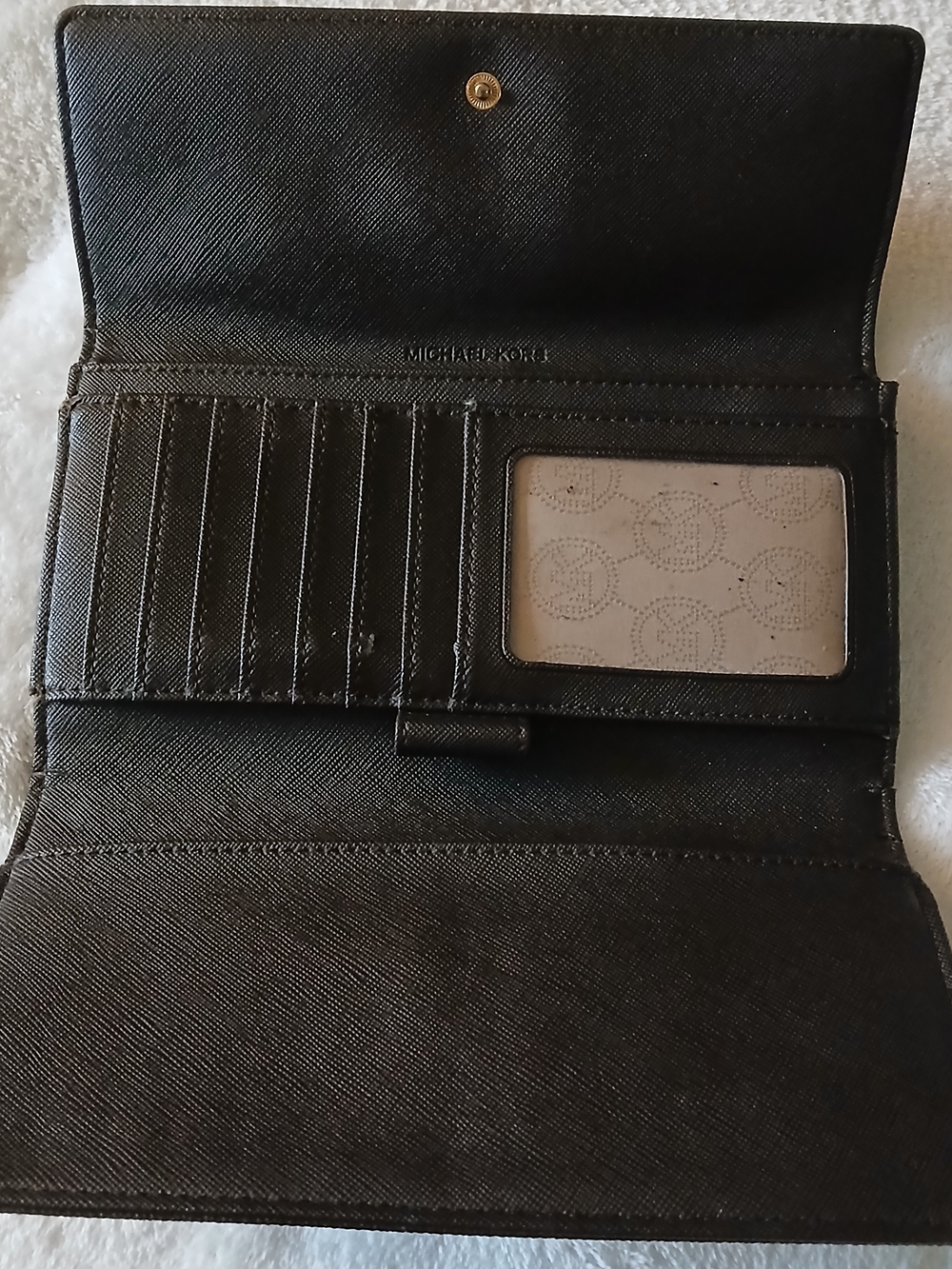 Michael Kors Brown Leather Continental Signature Wallet + Gold Plaque - Picture 2 of 8